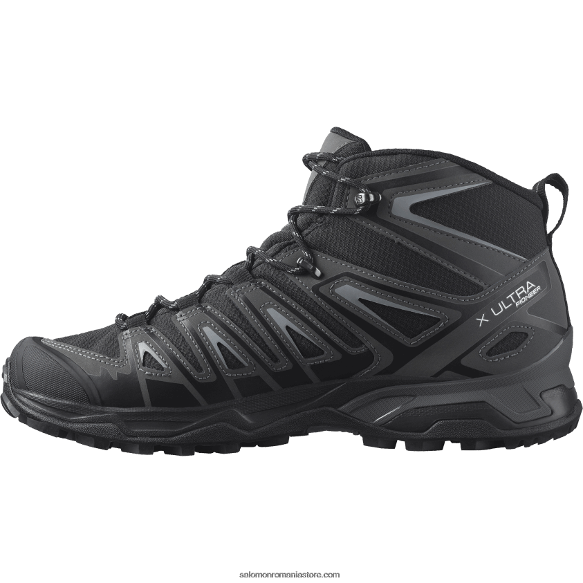 Salomon negru/magnet/monument ghete de drumeție pentru bărbați - x ultra pioneer mid clima waterproof 6D8X2J40