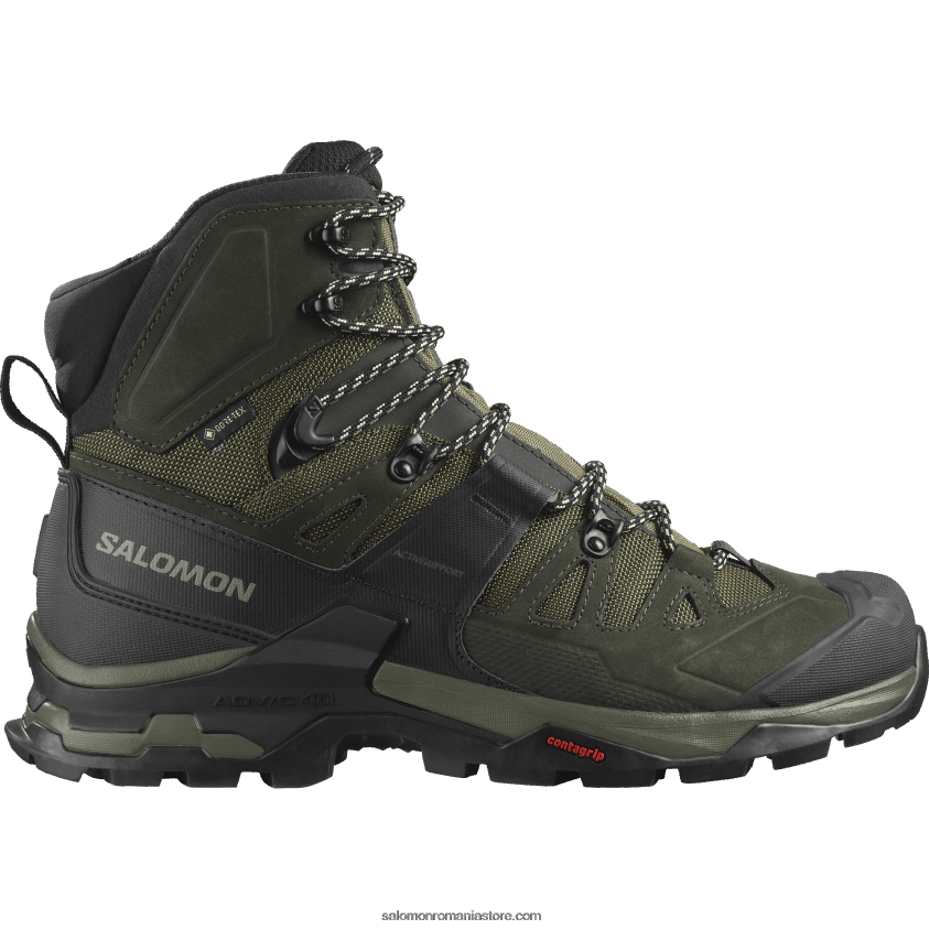 Salomon noapte de măsline/turbă/safari ghete de drumeție din piele pentru bărbați - quest 4 gore-tex 6D8X2J5