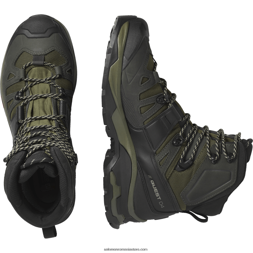 Salomon noapte de măsline/turbă/safari ghete de drumeție din piele pentru bărbați - quest 4 gore-tex 6D8X2J5