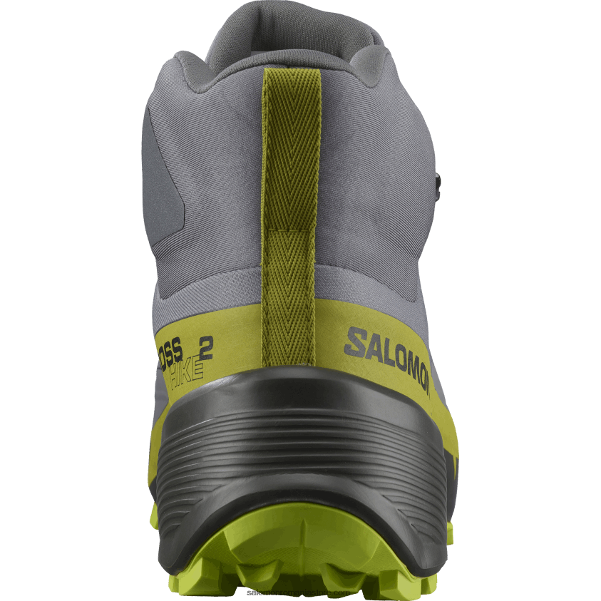 Salomon nuanță liniștită/lai acid/lai auriu ghete de drumeție pentru bărbați - cross hike 2 mid gore-tex 6D8X2J35