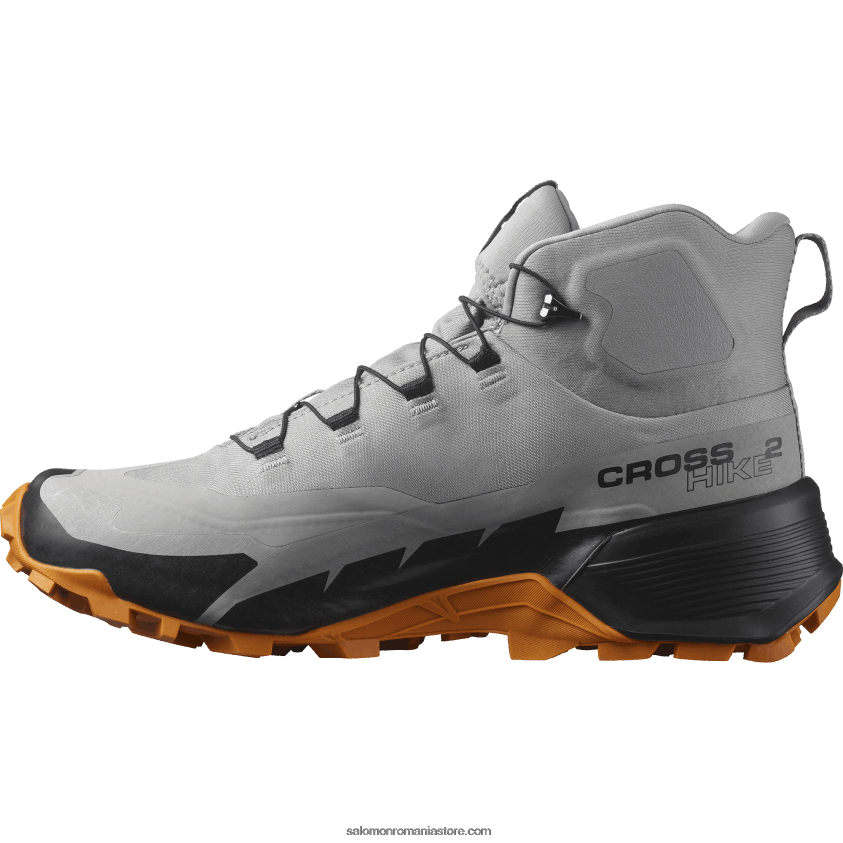 Salomon pescăruş/marmeladă/negru ghete de drumeție pentru bărbați - cross hike 2 mid gore-tex 6D8X2J37