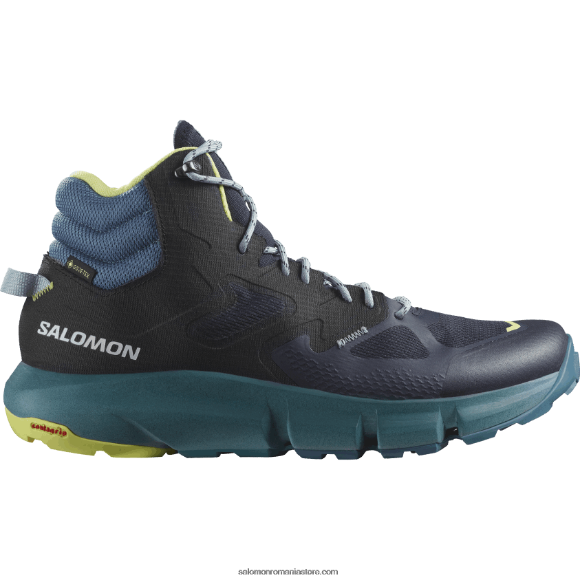 Salomon safir închis/cenuşă albastră/lai însorit cizme de drumeție pentru bărbați - predict hike mid gore-tex 6D8X2J56