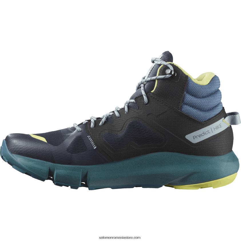 Salomon safir închis/cenuşă albastră/lai însorit cizme de drumeție pentru bărbați - predict hike mid gore-tex 6D8X2J56