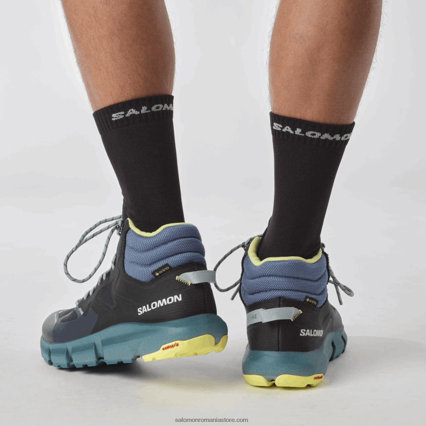 Salomon safir închis/cenuşă albastră/lai însorit cizme de drumeție pentru bărbați - predict hike mid gore-tex 6D8X2J56