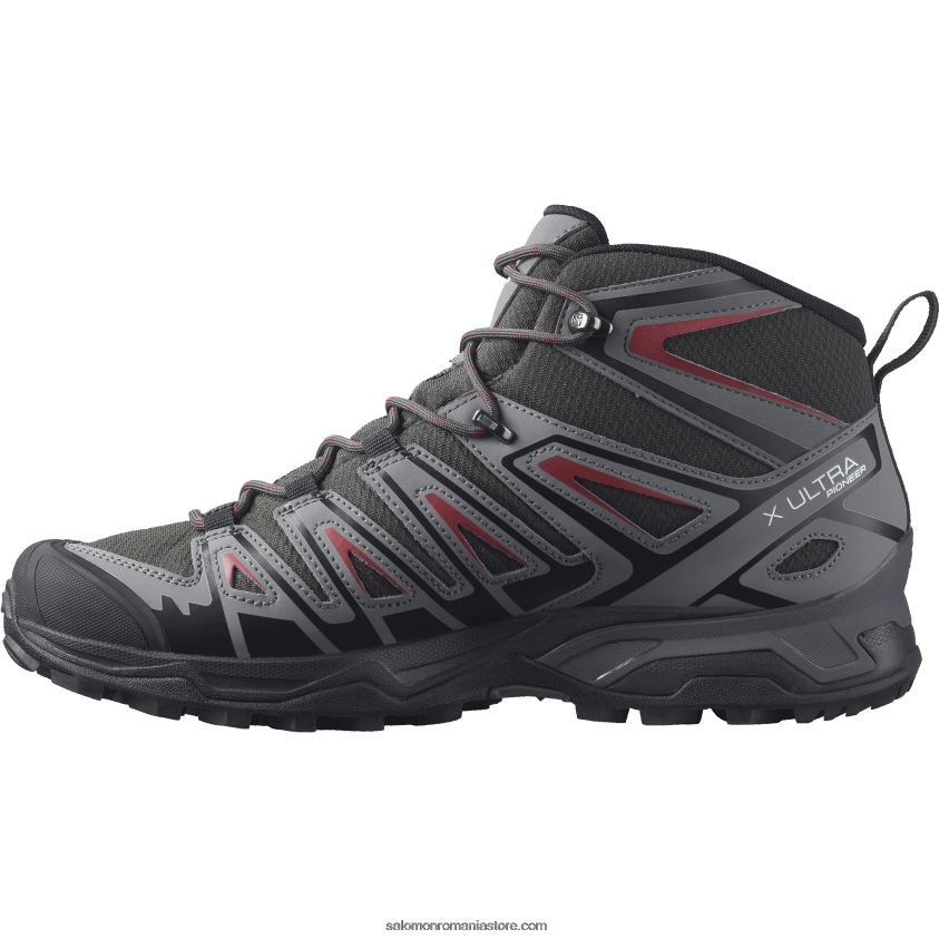 Salomon turbă/nuanță liniștită/roșu bicicletă ghete de drumeție pentru bărbați - x ultra pioneer mid clima waterproof 6D8X2J39