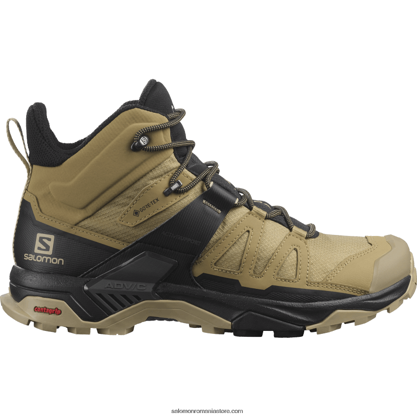Salomon varec/negru/safari ghete de drumeție pentru bărbați - x ultra 4 mid gore-tex 6D8X2J12