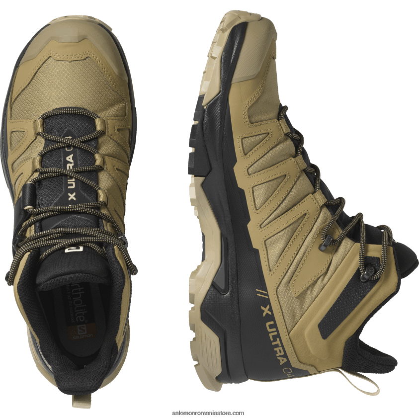 Salomon varec/negru/safari ghete de drumeție pentru bărbați - x ultra 4 mid gore-tex 6D8X2J12
