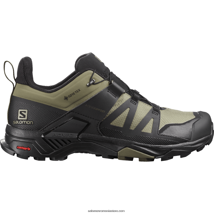Salomon verde lichen profund/negru/noapte măsliniu pantofi de drumeție pentru bărbați - x ultra 4 gore-tex 6D8X2J16