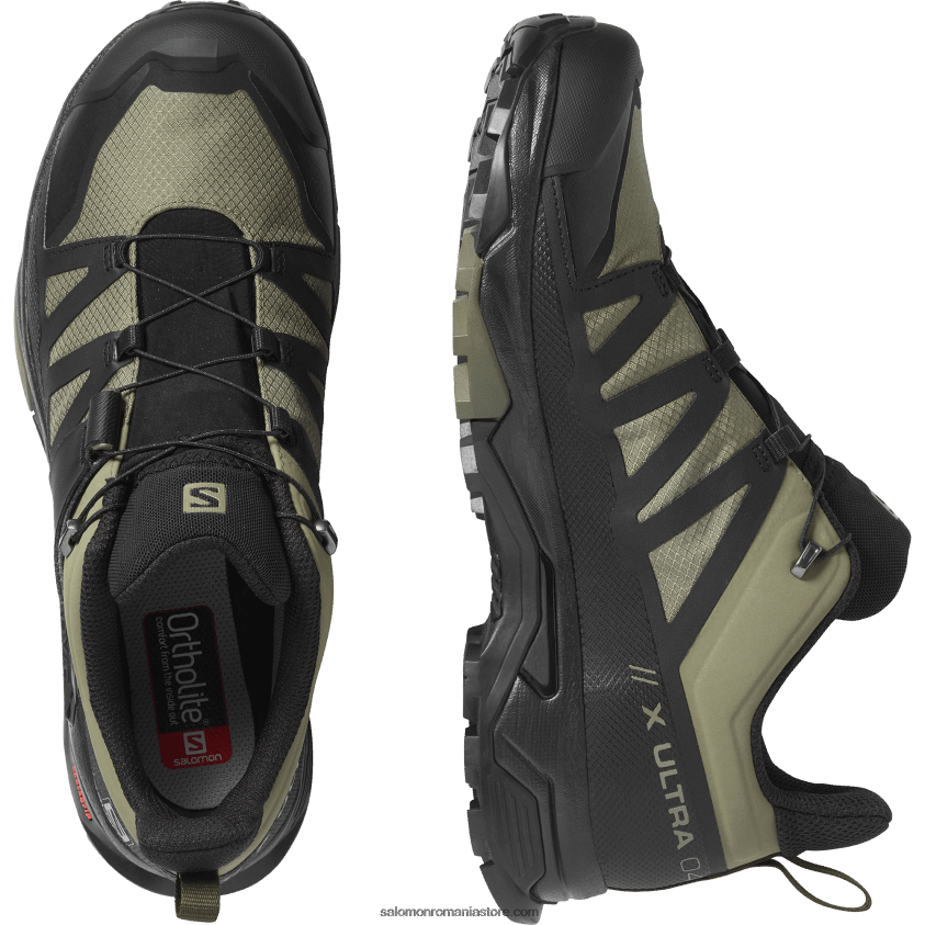 Salomon verde lichen profund/negru/noapte măsliniu pantofi de drumeție pentru bărbați - x ultra 4 gore-tex 6D8X2J16