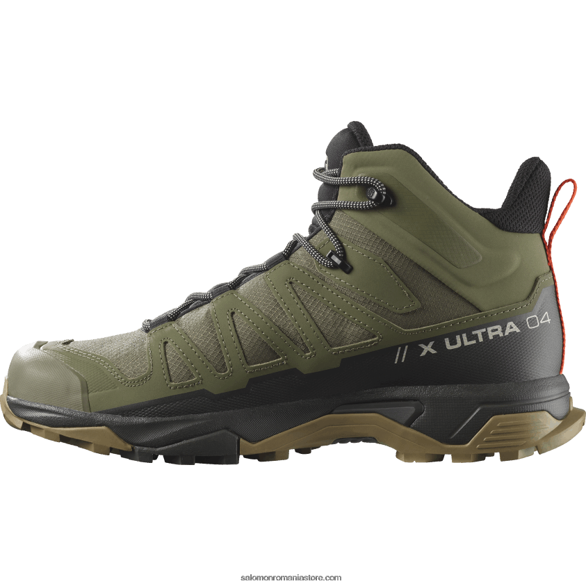 Salomon verde lichen profund/turbă/varec ghete de drumeție pentru bărbați - x ultra 4 mid gore-tex 6D8X2J9