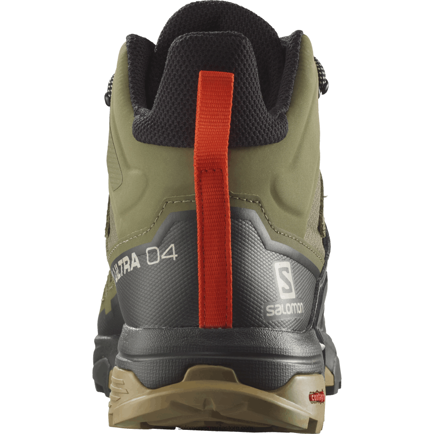 Salomon verde lichen profund/turbă/varec ghete de drumeție pentru bărbați - x ultra 4 mid wide gore-tex 6D8X2J43