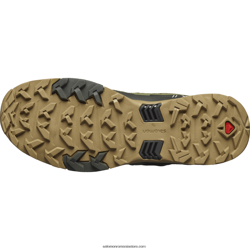 Salomon verde lichen profund/turbă/varec ghete de drumeție pentru bărbați - x ultra 4 mid wide gore-tex 6D8X2J43