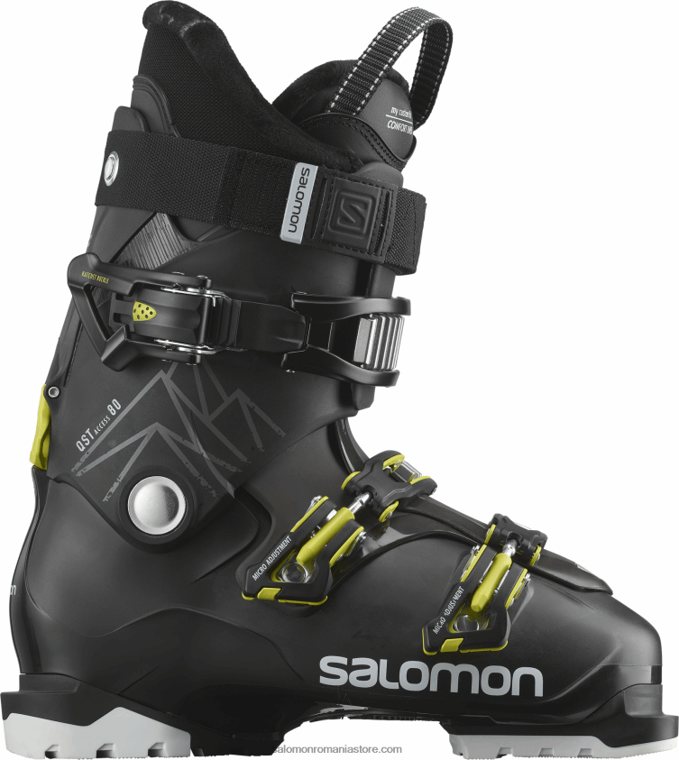 Salomon negru/beluga/verde acid cizme all-mountain pentru bărbați - qst access 80 6D8X2J1226