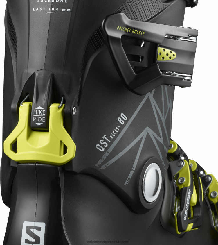 Salomon negru/beluga/verde acid cizme all-mountain pentru bărbați - qst access 80 6D8X2J1226