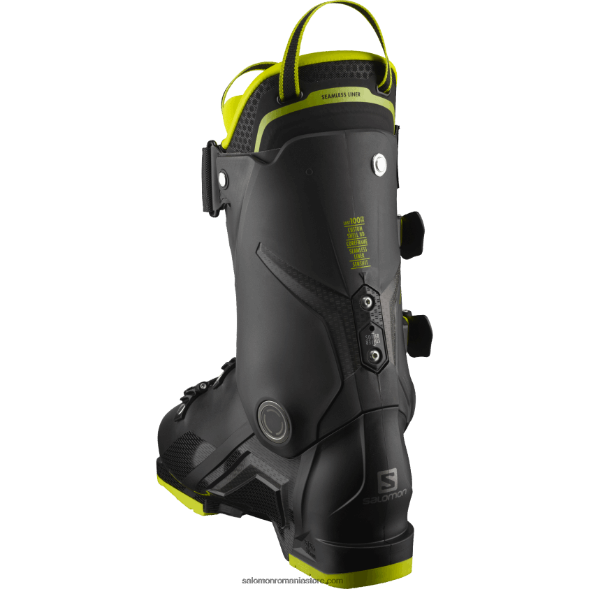 Salomon negru/verde acid/argintiu închis metalic05 ghete pe pista pentru barbati - s/pro mv 110 6D8X2J1231