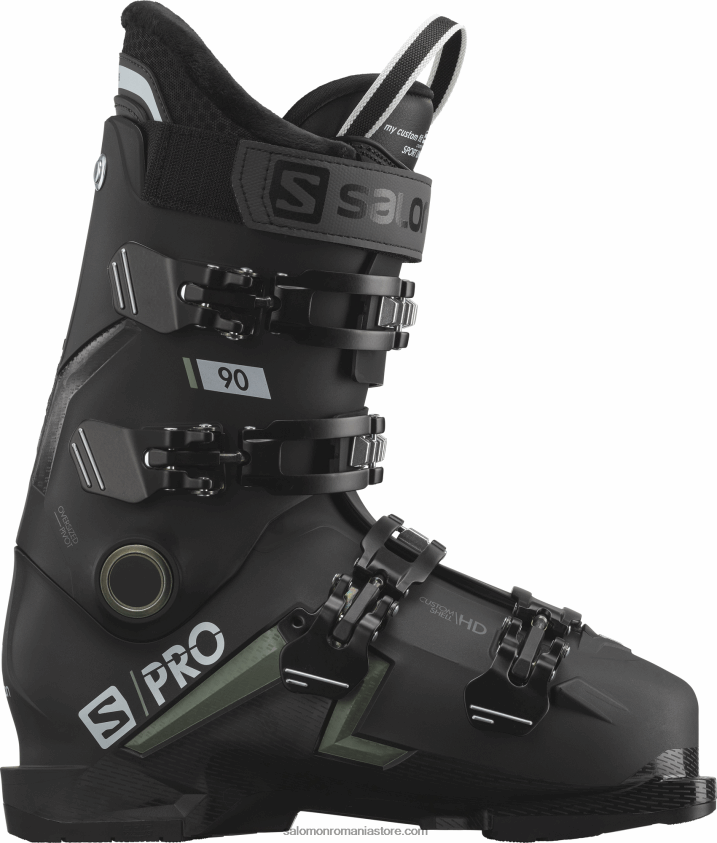Salomon negru/verde ulei/alb ghete pe pista barbati - s/pro mv 90 cs 6D8X2J1240
