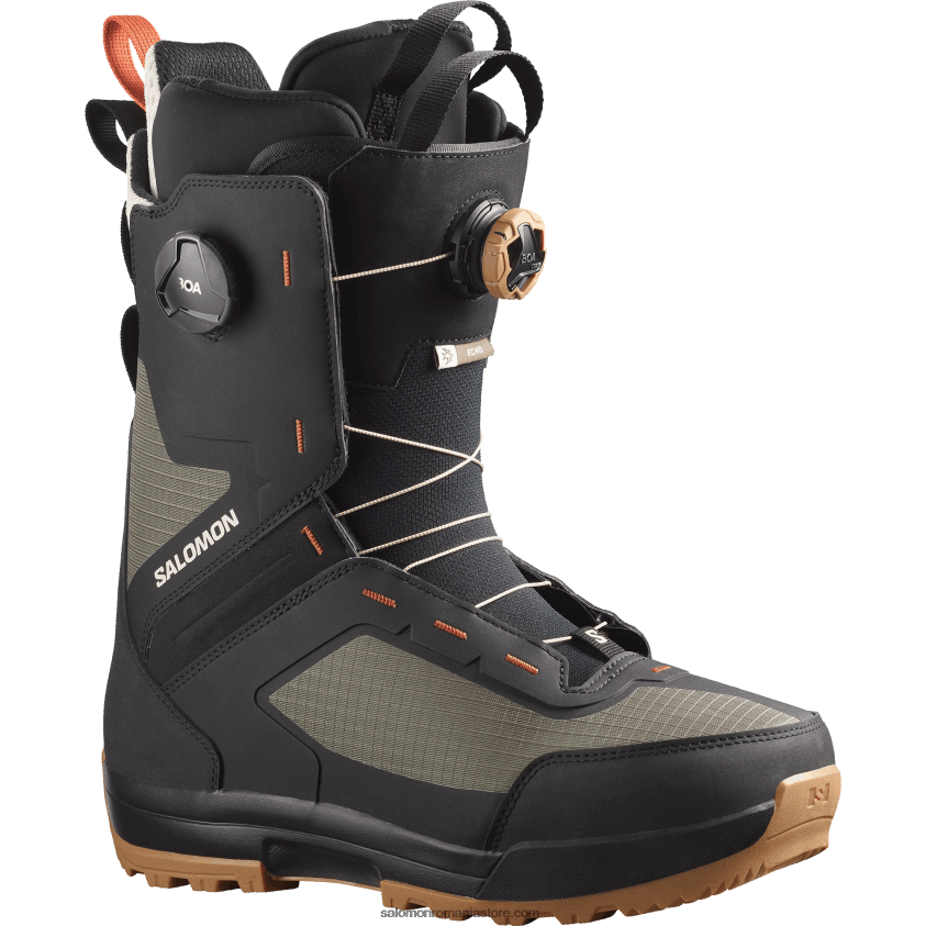 Salomon verde armată-x/negru/zi ploioasă ghete snowboard bărbați - echo dual boa 6D8X2J581