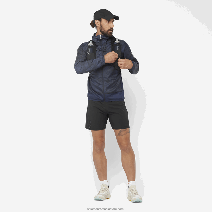 Salomon bleumarin iris/ao/negru adânc jachetă de vânt pentru bărbați - bonatti cross wind 6D8X2J1093