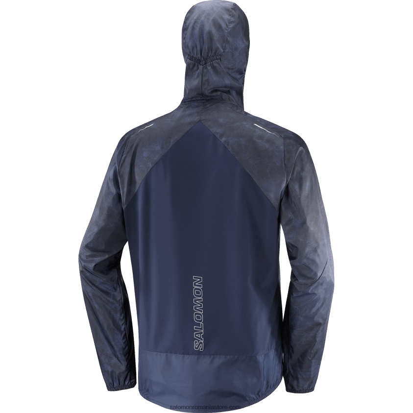 Salomon bleumarin iris/ao/negru adânc jachetă de vânt pentru bărbați - bonatti cross wind 6D8X2J1093