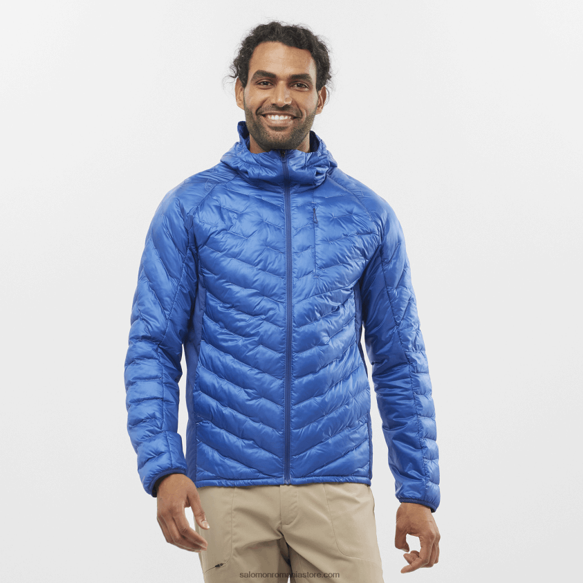 Salomon bujor albastru nautic/marin jachetă izolată bărbați cu glugă - contur primaloft 6D8X2J1089