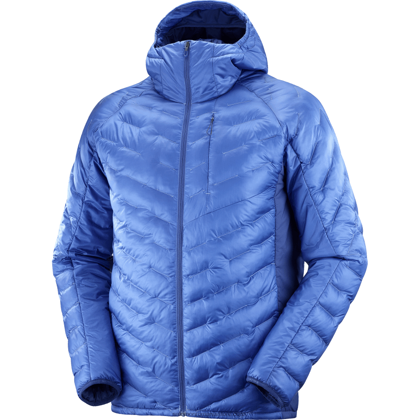 Salomon bujor albastru nautic/marin jachetă izolată bărbați cu glugă - contur primaloft 6D8X2J1089