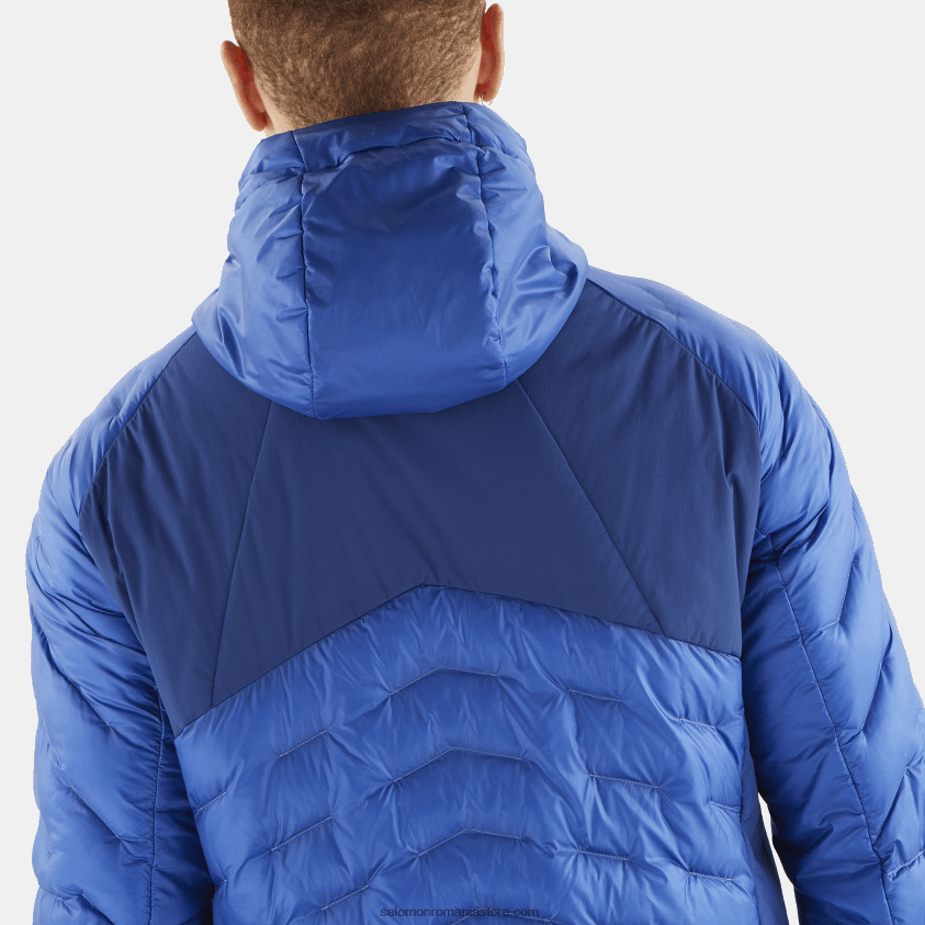 Salomon bujor albastru nautic/marin jachetă izolată bărbați cu glugă - contur primaloft 6D8X2J1089