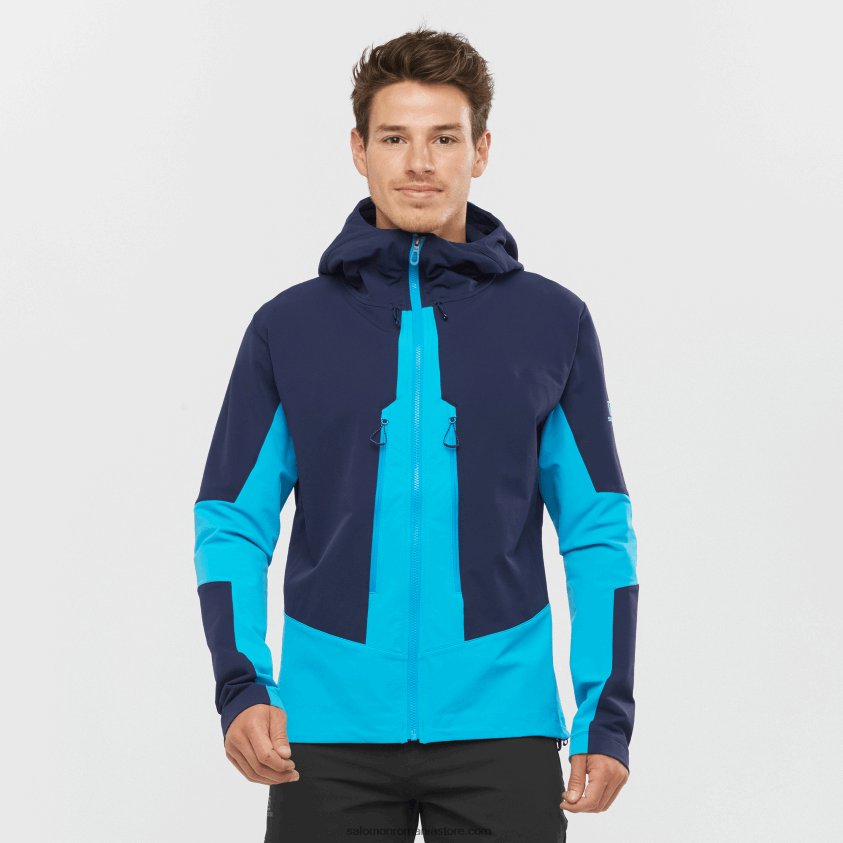 Salomon cer de noapte/barieră de recif jachetă pentru bărbați cu fermoar integral - softshell outpeak 6D8X2J1109