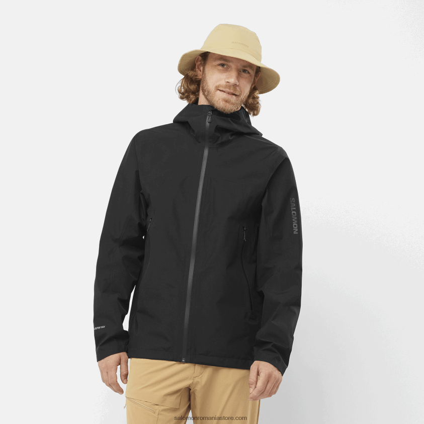Salomon negru adânc geaca shell barbati - outline gore-tex 2.5l 6D8X2J1106