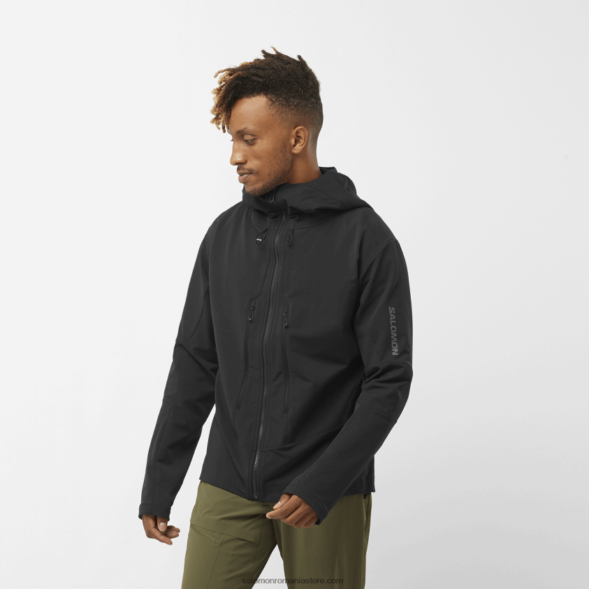 Salomon negru adânc jachetă pentru bărbați cu fermoar integral - softshell outpeak 6D8X2J1108