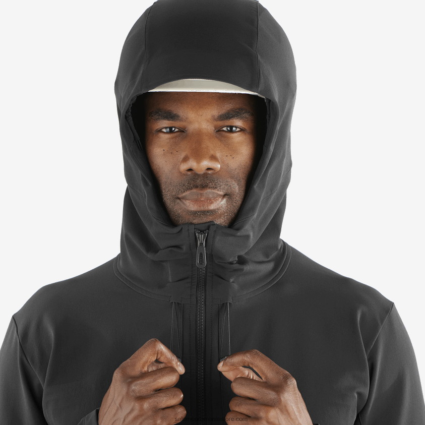 Salomon negru adânc jachetă pentru bărbați cu fermoar integral - softshell outpeak 6D8X2J1108