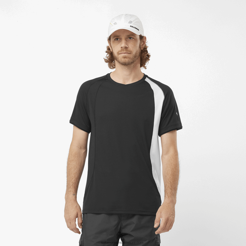 Salomon alb/negru profund tricou bărbați cu mânecă scurtă - equipe 6D8X2J243