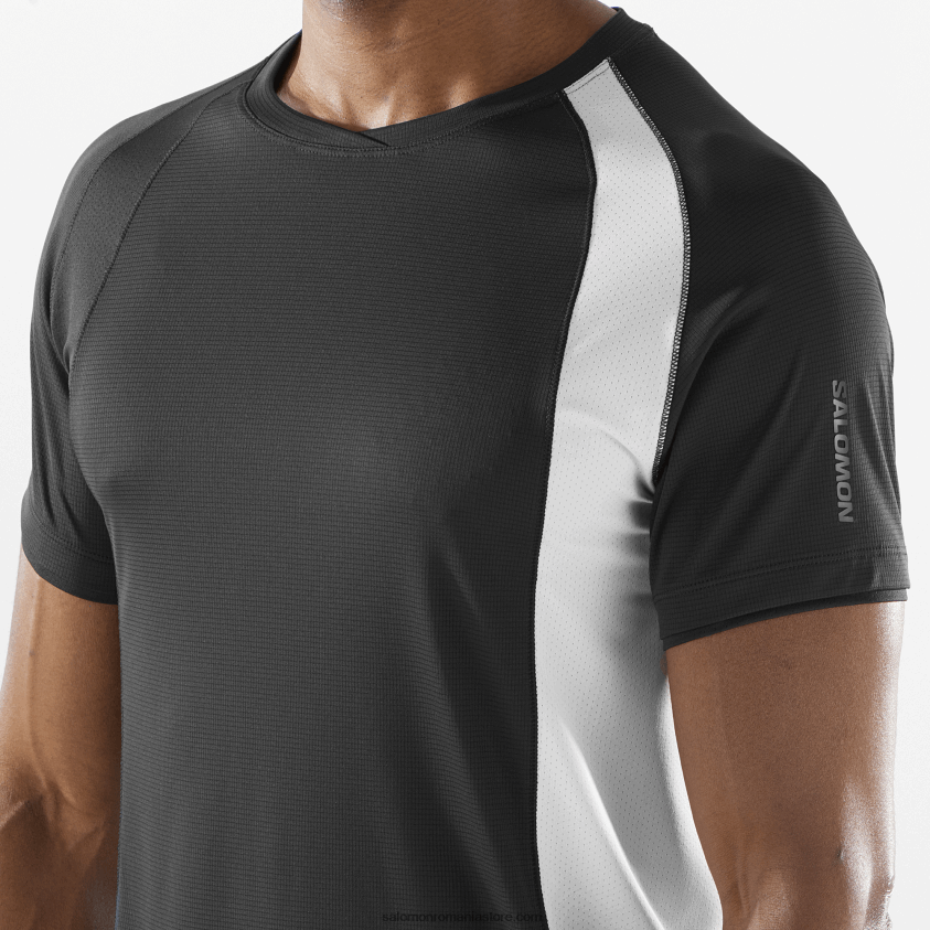 Salomon alb/negru profund tricou bărbați cu mânecă scurtă - equipe 6D8X2J243