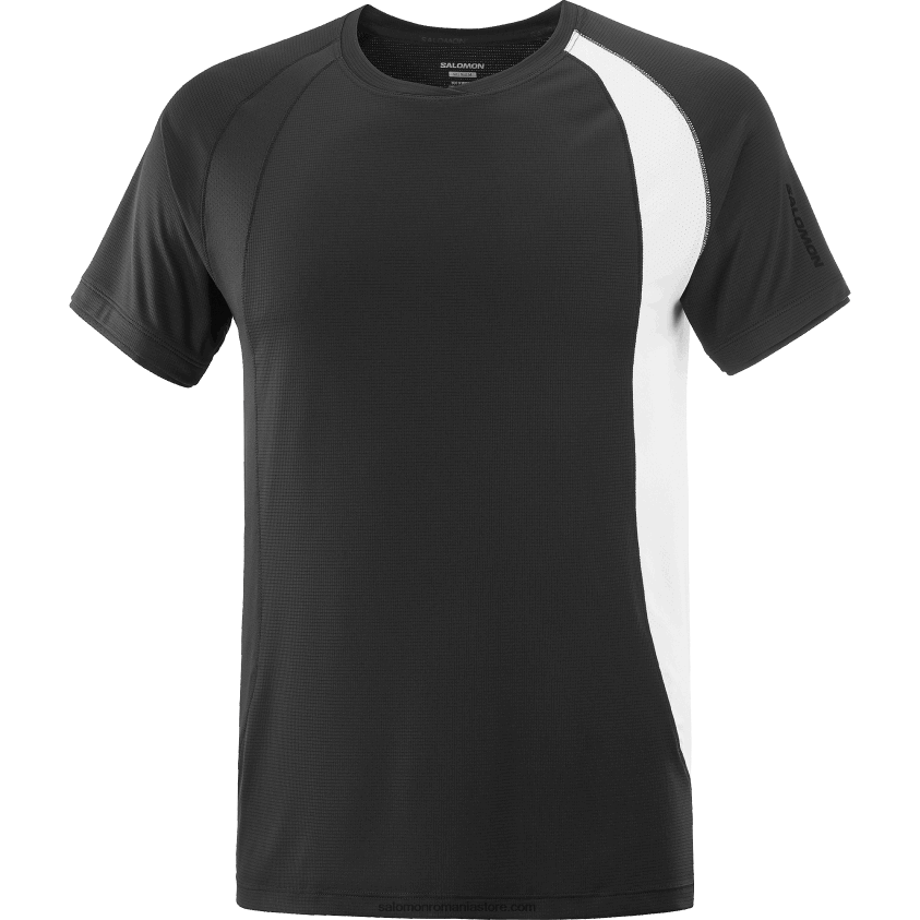 Salomon alb/negru profund tricou bărbați cu mânecă scurtă - equipe 6D8X2J243