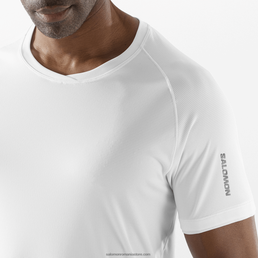 Salomon alb tricou bărbați cu mânecă scurtă - logo equipe 6D8X2J1196