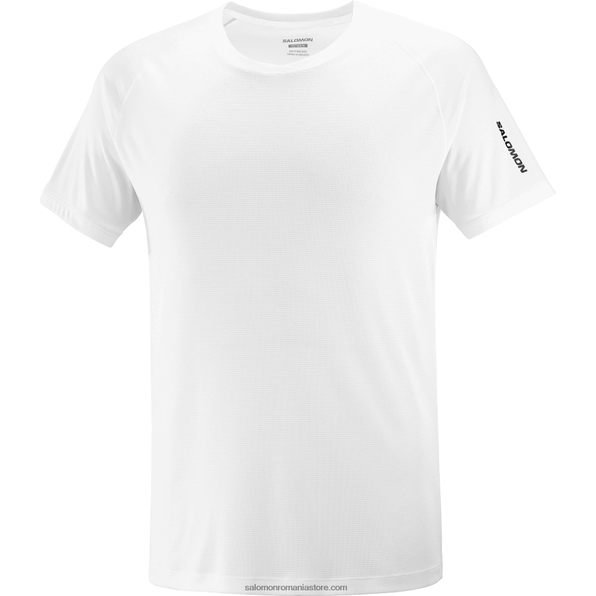 Salomon alb tricou bărbați cu mânecă scurtă - logo equipe 6D8X2J1196