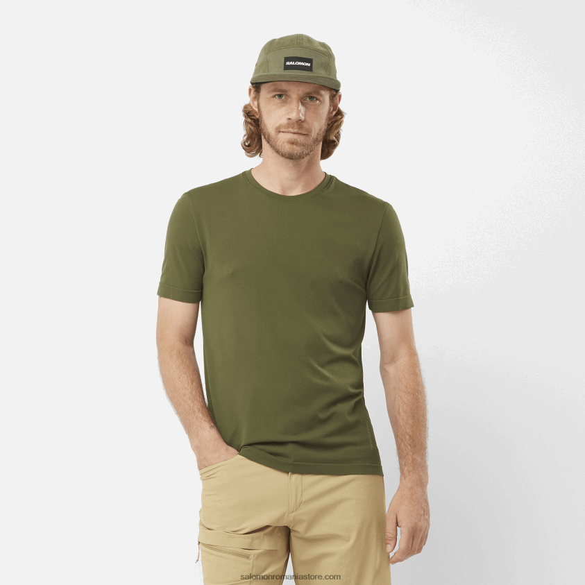 Salomon frunză de vie/noapte de pădure tricou pentru bărbați cu mânecă scurtă - esențial fără cusături 6D8X2J246