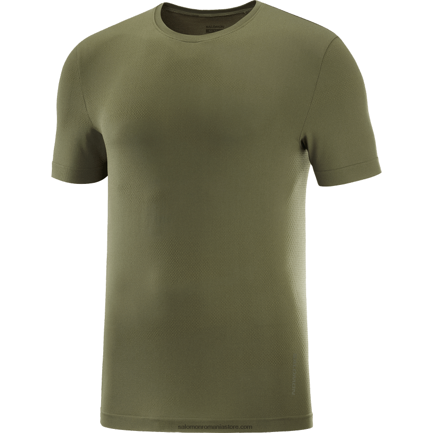 Salomon frunză de vie/noapte de pădure tricou pentru bărbați cu mânecă scurtă - esențial fără cusături 6D8X2J246