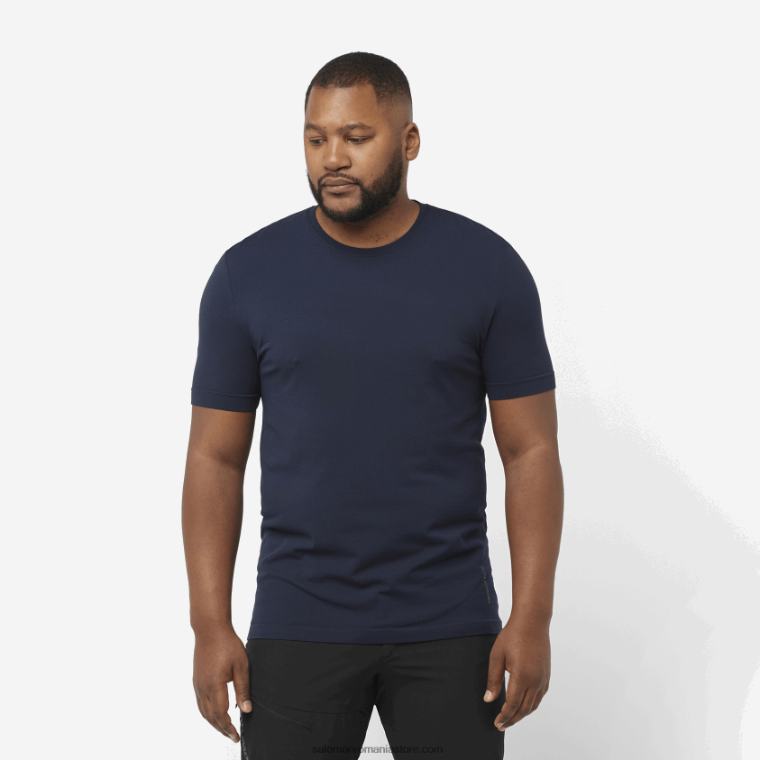 Salomon iris bleumarin/cer de noapte tricou pentru bărbați cu mânecă scurtă - esențial fără cusături 6D8X2J244