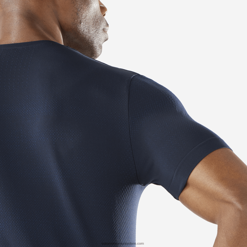 Salomon iris bleumarin/cer de noapte tricou pentru bărbați cu mânecă scurtă - esențial fără cusături 6D8X2J244