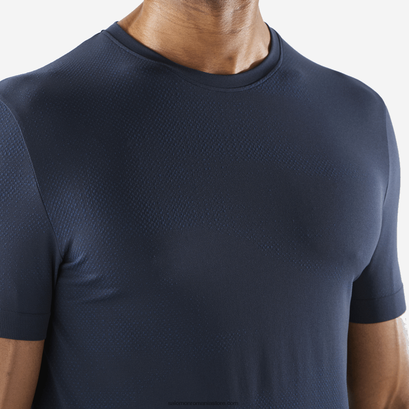 Salomon iris bleumarin/cer de noapte tricou pentru bărbați cu mânecă scurtă - esențial fără cusături 6D8X2J244
