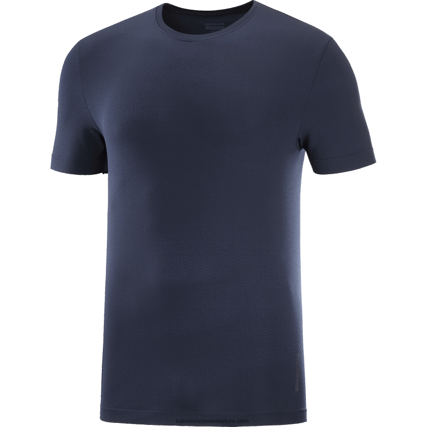 Salomon iris bleumarin/cer de noapte tricou pentru bărbați cu mânecă scurtă - esențial fără cusături 6D8X2J244