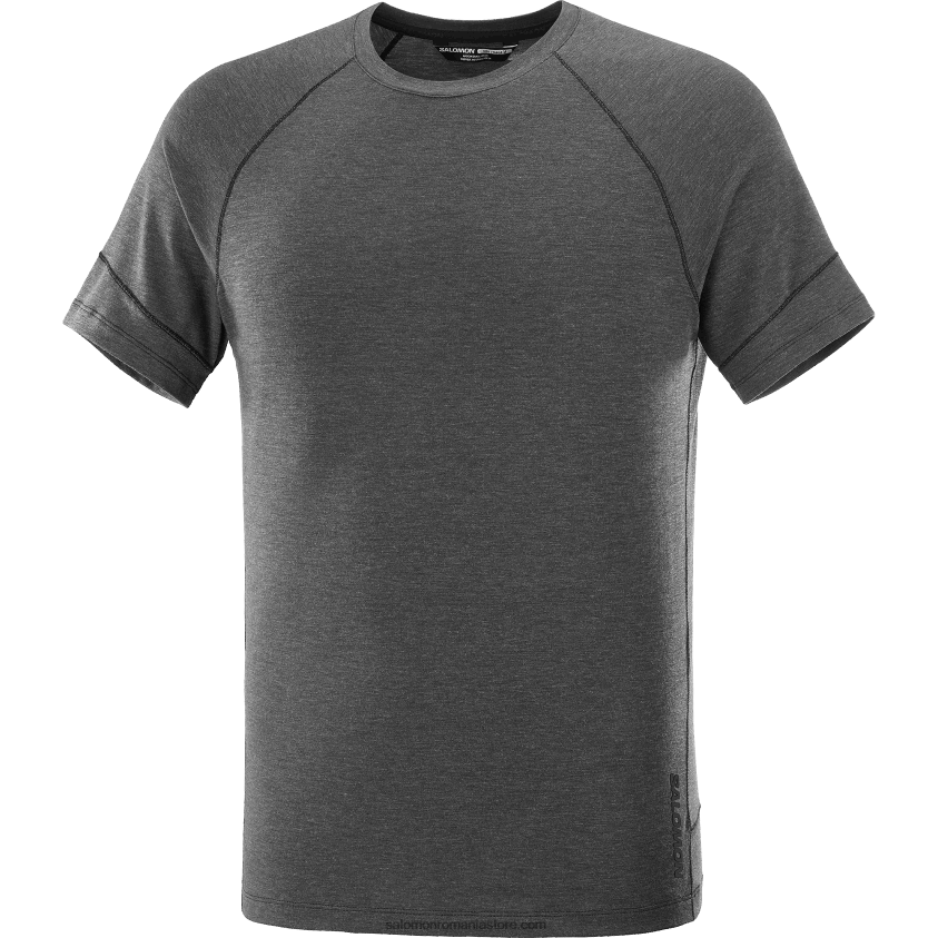 Salomon negru profund/caduc tricou bărbați cu mânecă scurtă - runlife 6D8X2J1200