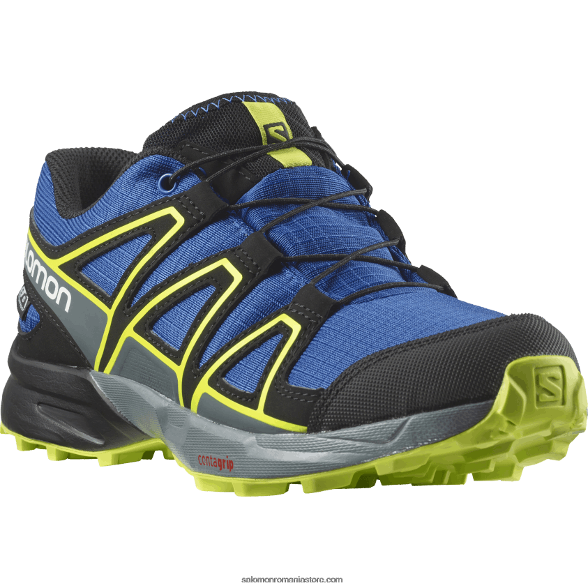 Salomon albastru nautic/negru/ var acid junior - pantofi copii - speedcross clima waterproof 6D8X2J1344