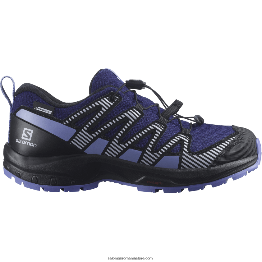 Salomon aură astrală/negru/violet erica junior - pantofi copii - xa pro v8 clima waterproof 6D8X2J1359