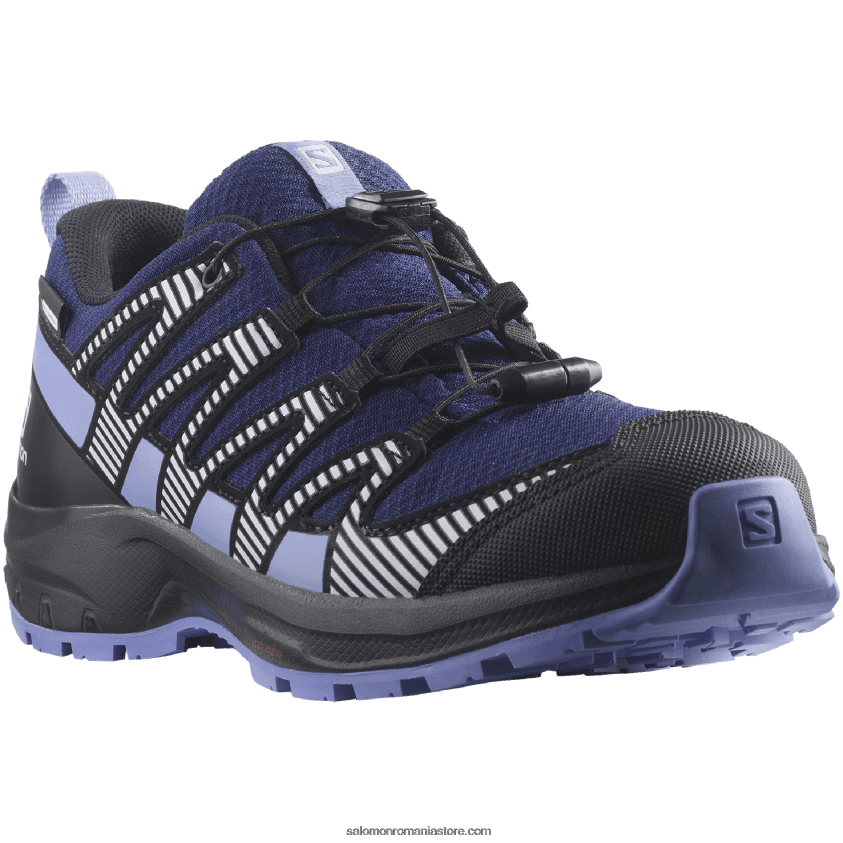 Salomon aură astrală/negru/violet erica junior - pantofi copii - xa pro v8 clima waterproof 6D8X2J1359