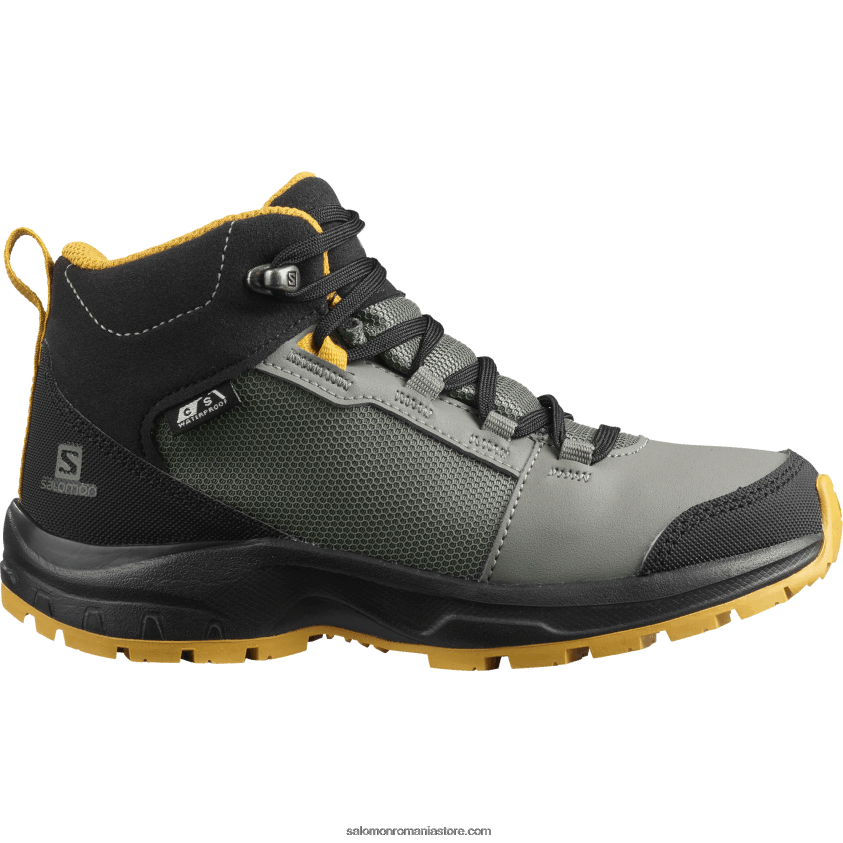 Salomon gri castor/negru/lemn săgeată junior - pantofi copii - exterior clima impermeabil 6D8X2J1364