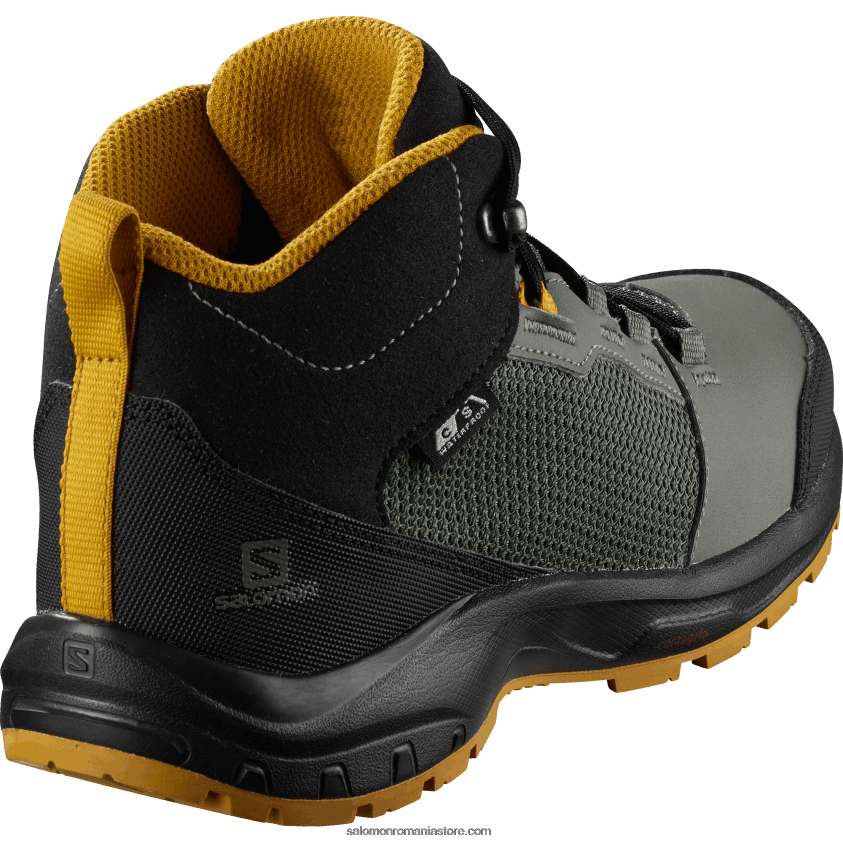 Salomon gri castor/negru/lemn săgeată junior - pantofi copii - exterior clima impermeabil 6D8X2J1364
