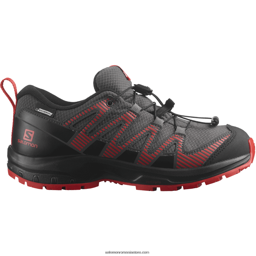 Salomon magnet/negru/rosu mac junior - pantofi copii - xa pro v8 clima waterproof 6D8X2J1361