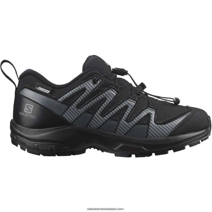 Salomon negru/abanos junior - pantofi copii - xa pro v8 clima waterproof 6D8X2J1360