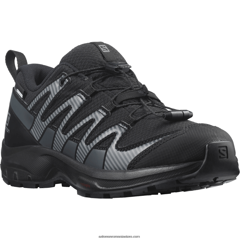 Salomon negru/abanos junior - pantofi copii - xa pro v8 clima waterproof 6D8X2J1360